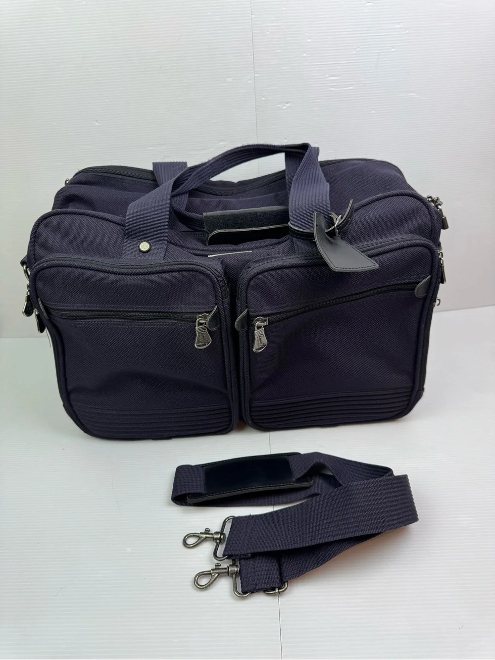 VTG Cayman By Ricardo Beverly Hills Blue Canvas Carry-on  Travel Luggage Handbag